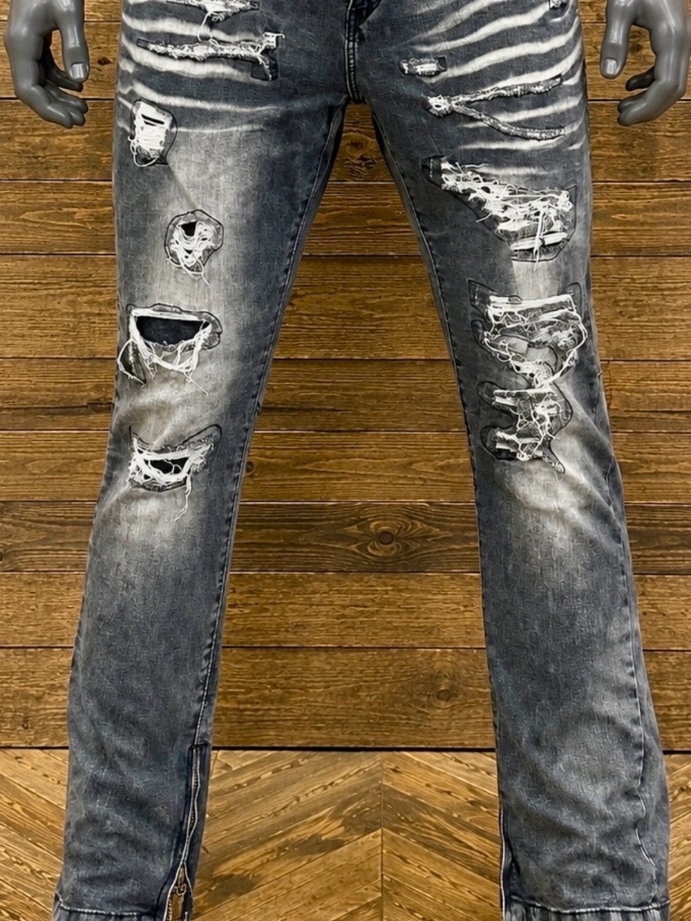 Grindhouse Denim Men's Distressed Slim Fit Jeans Size 40